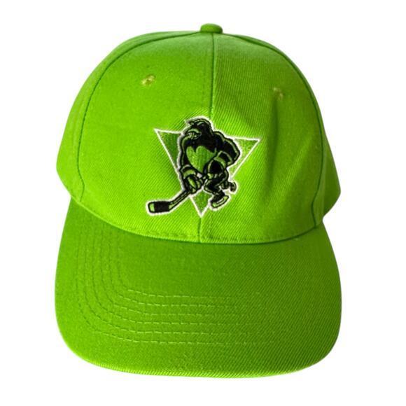 Scranton Wilkes Barre Penguins Baseball Hat Lime Green Minor League Hockey OS - Picture 1 of 5